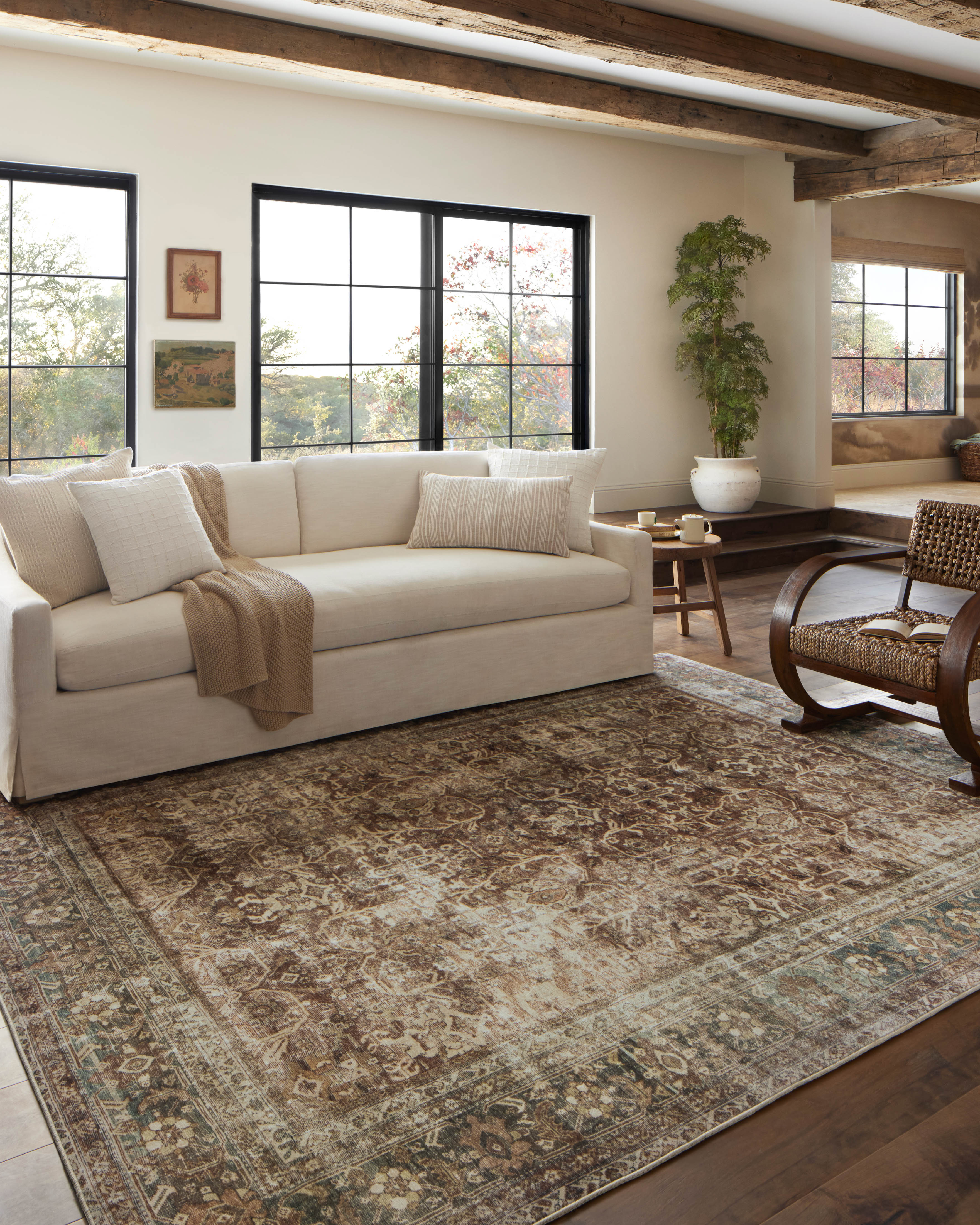 Joanna Gaines x Loloi Sinclair Rust / Lagoon Rug RUGS - synthetic Loloi