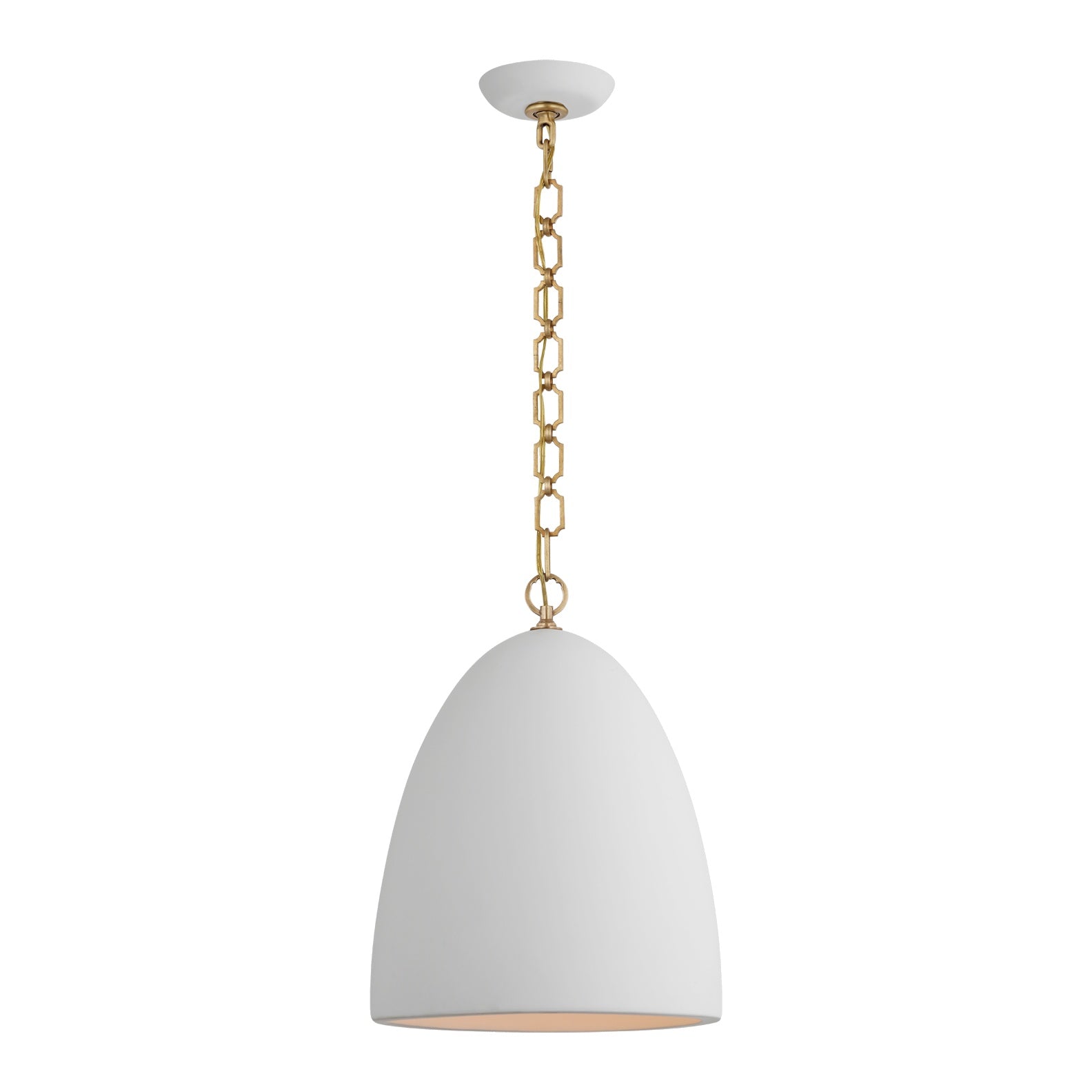 Elliot Medium Dome Pendant LIGHTING - pendant Visual Comfort Matte White