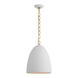 Elliot Medium Dome Pendant LIGHTING - pendant Visual Comfort Matte White