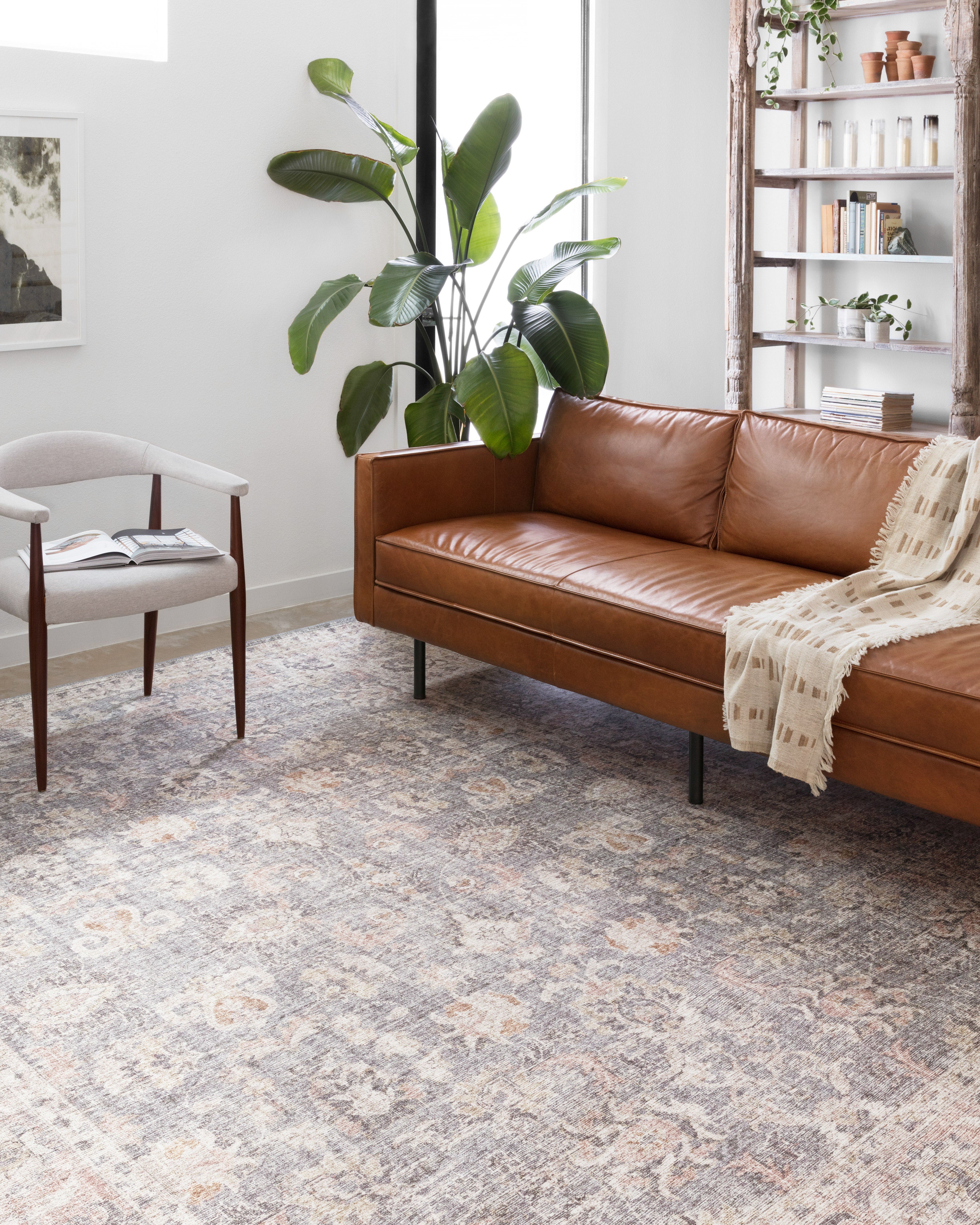 Loloi Skye Grey / Apricot Oval Rug RUGS - synthetic Loloi