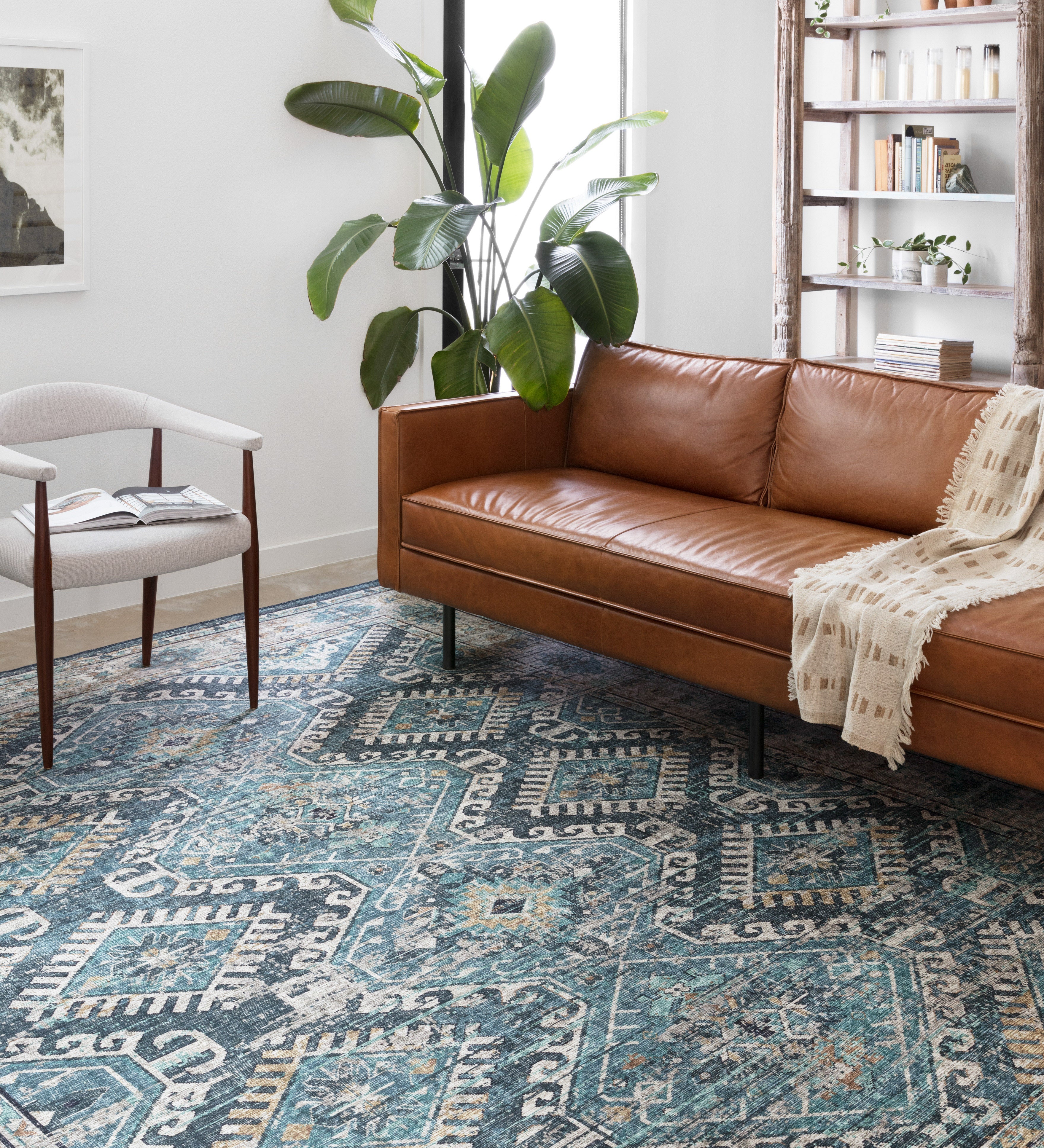Loloi Skye Denim / Natural Rug RUGS - synthetic Loloi