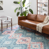 Loloi Skye Turquoise / Terracotta Oval Rug RUGS - synthetic Loloi