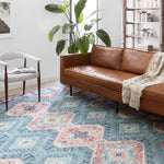 Loloi Skye Turquoise / Terracotta Rug RUGS - synthetic Loloi