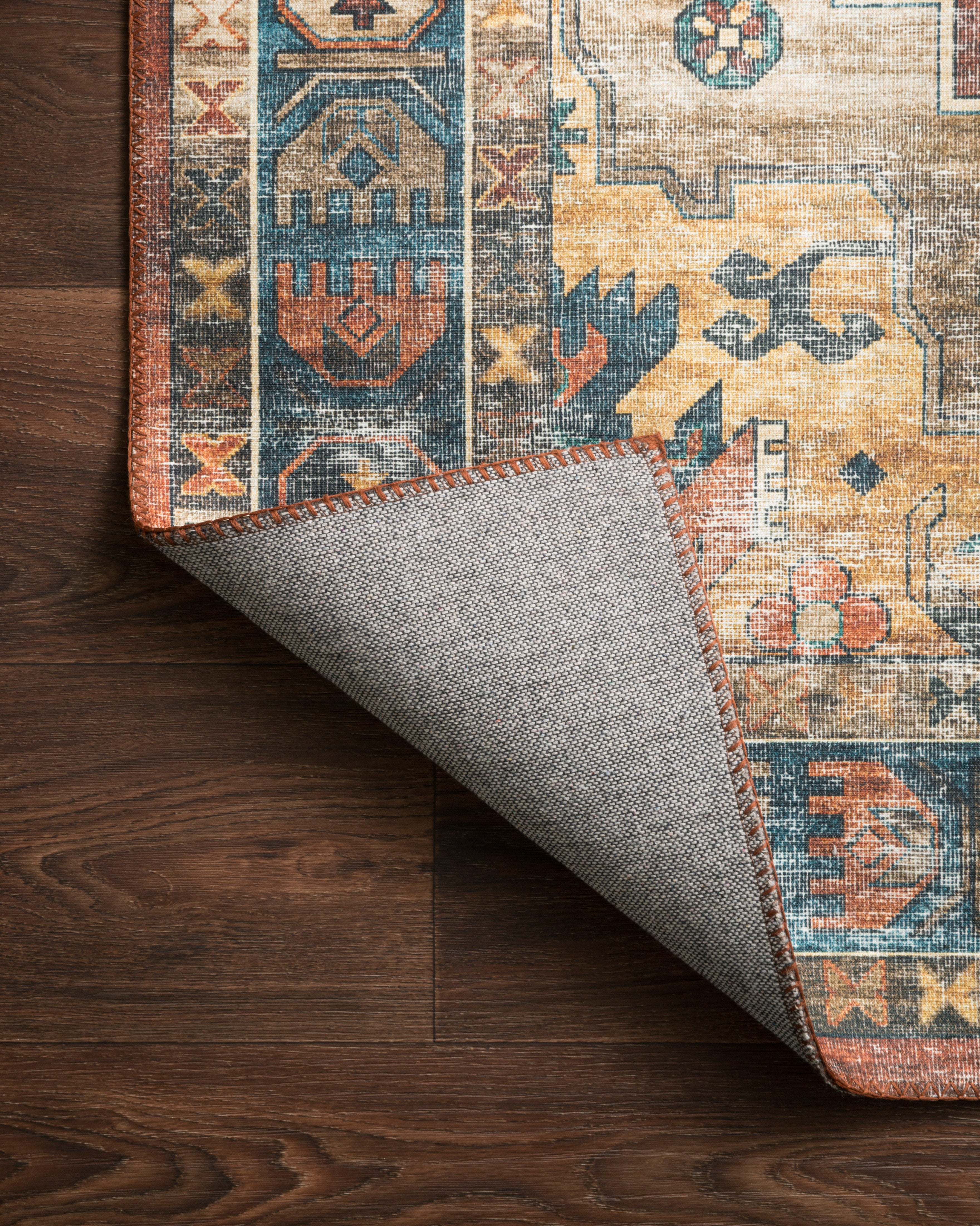 Loloi Skye Rust / Blue Rug RUGS - synthetic Loloi
