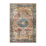 Loloi Skye Rust / Blue Oval Rug RUGS - synthetic Loloi 7' x 9' Oval