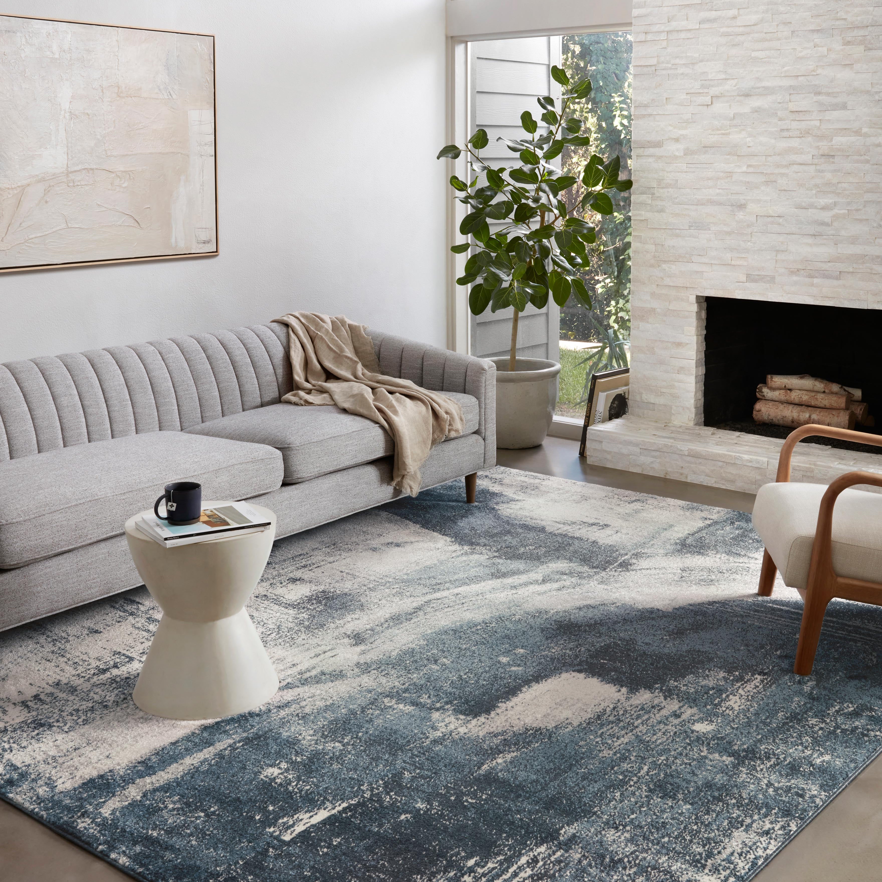 Loloi Spirit Indigo / Ivory Rug RUGS - synthetic Loloi