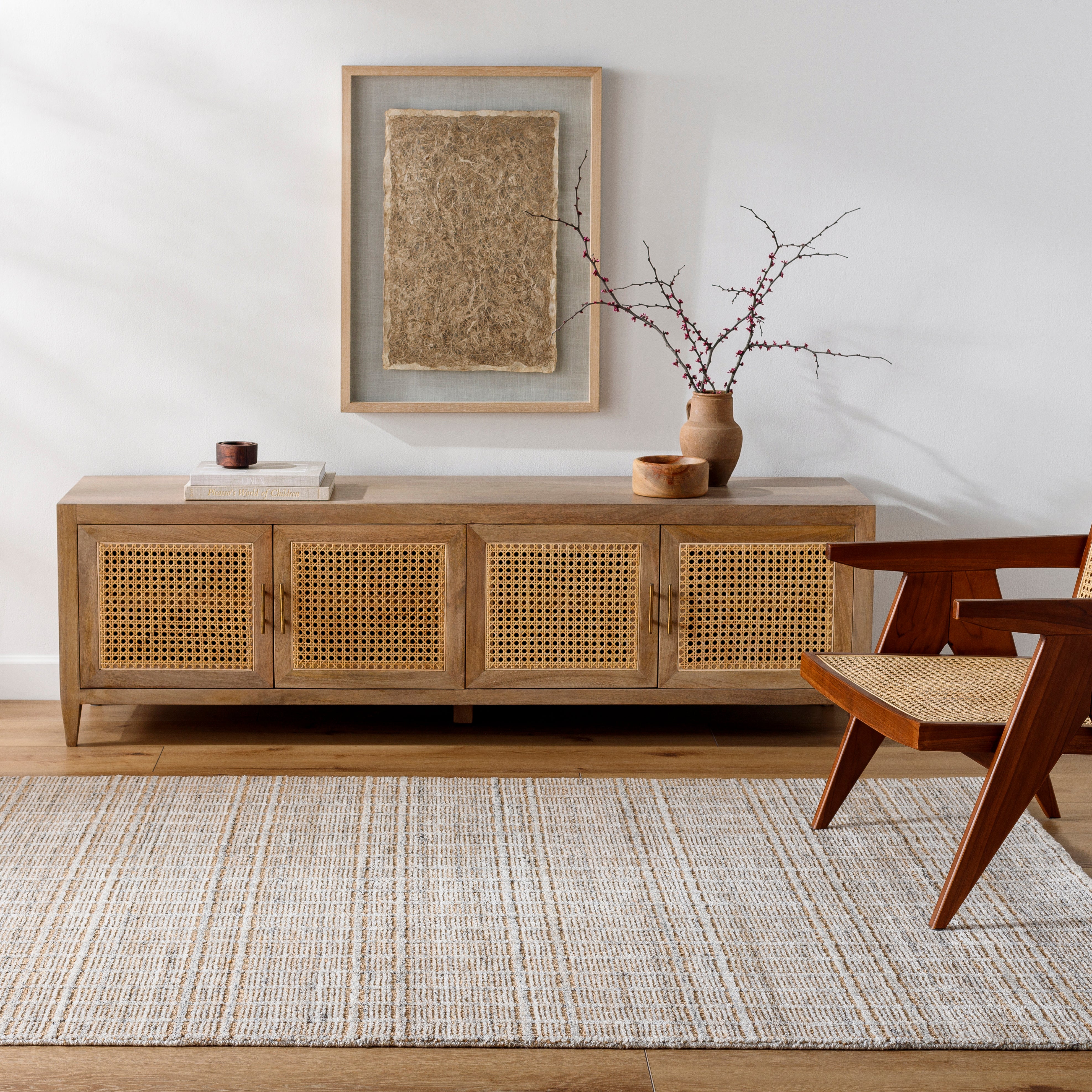 Sahan Grey Hand Loomed Rug RUGS - synthetic Surya
