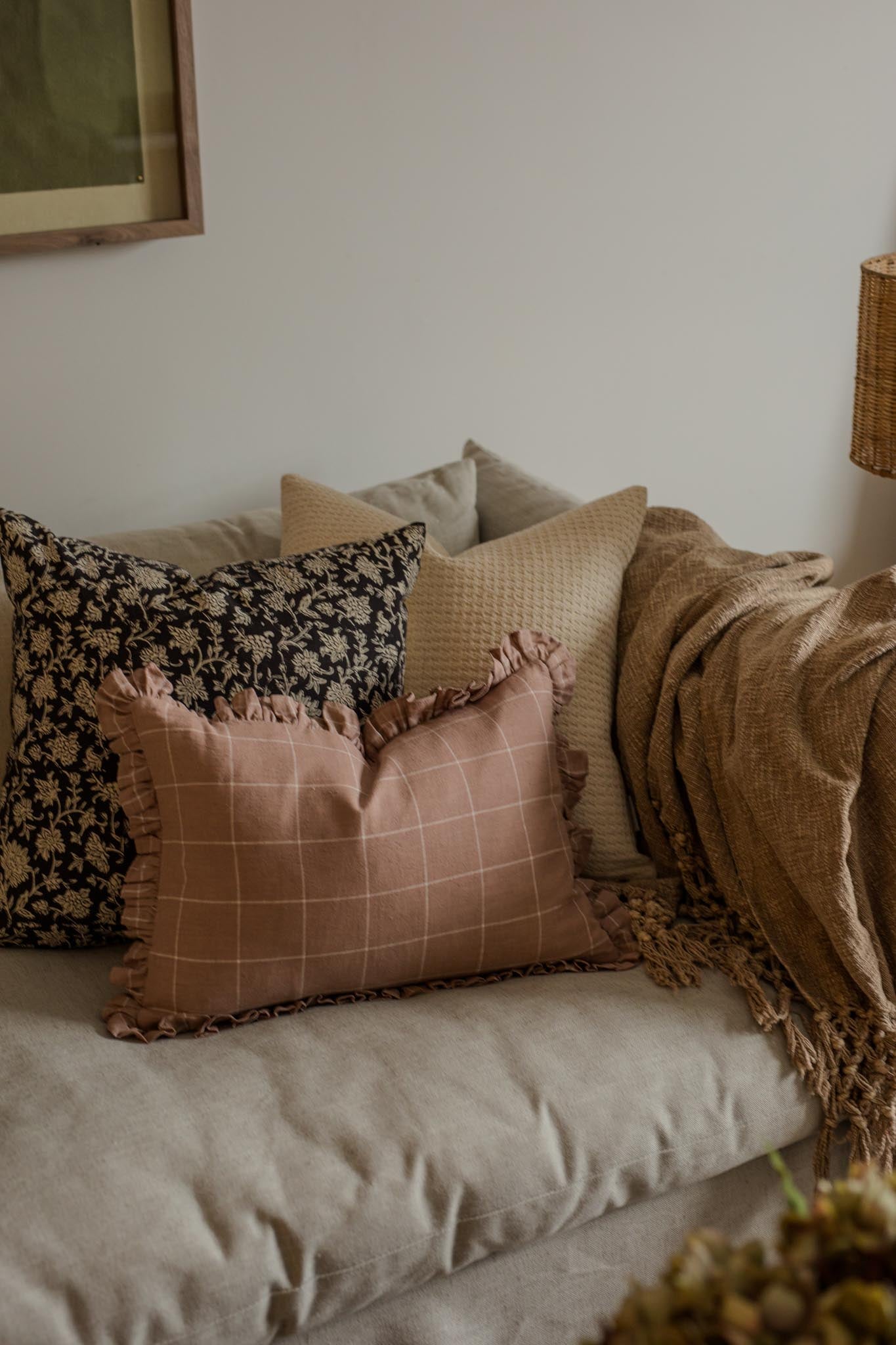 Callie Ruffle Pillow Cover 2 - PILLOWS - Linen - warm Rug & Weave Pillows