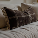 Umber Bhujodi Long Lumbar Pillow Cover 1 - PILLOWS - Bhujodi - neutral Rug & Weave Pillows