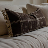 Umber Bhujodi Long Lumbar Pillow Cover 1 - PILLOWS - Bhujodi - neutral Rug & Weave Pillows