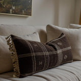 Umber Bhujodi Long Lumbar Pillow Cover 1 - PILLOWS - Bhujodi - neutral Rug & Weave Pillows