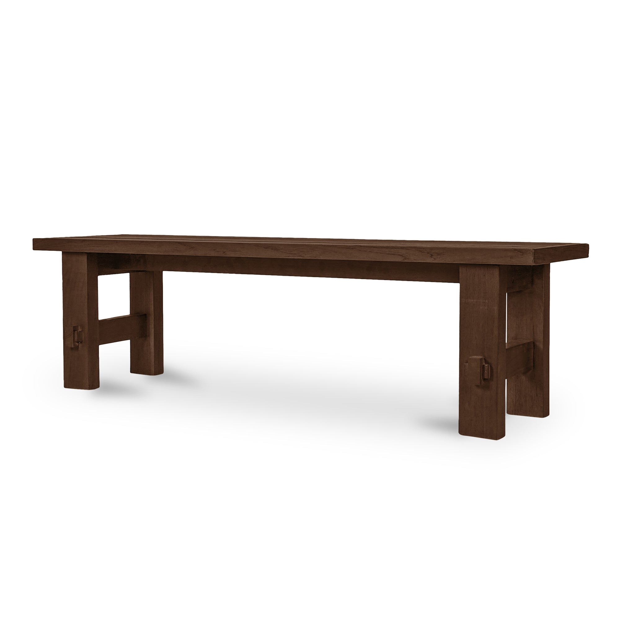 Emilea Outdoor Dining Bench Brown FURNITURE - dining tables Moe's Furniture