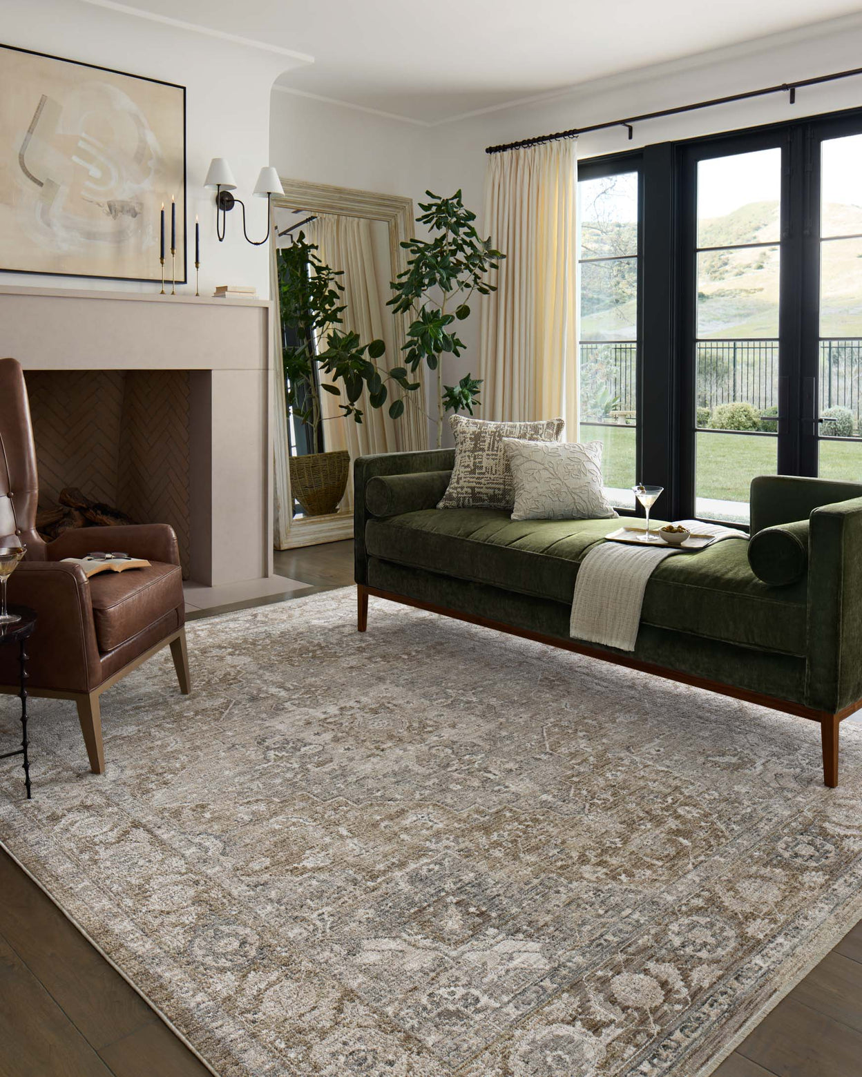 Loloi Tabitha Khaki / Slate Rug 0-patterned rugs Loloi
