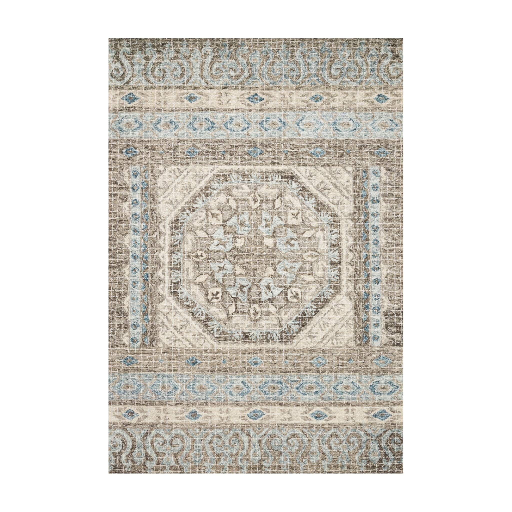 Loloi Tatum Stone / Blue Rug RUGS - wool Loloi 18" x 18"