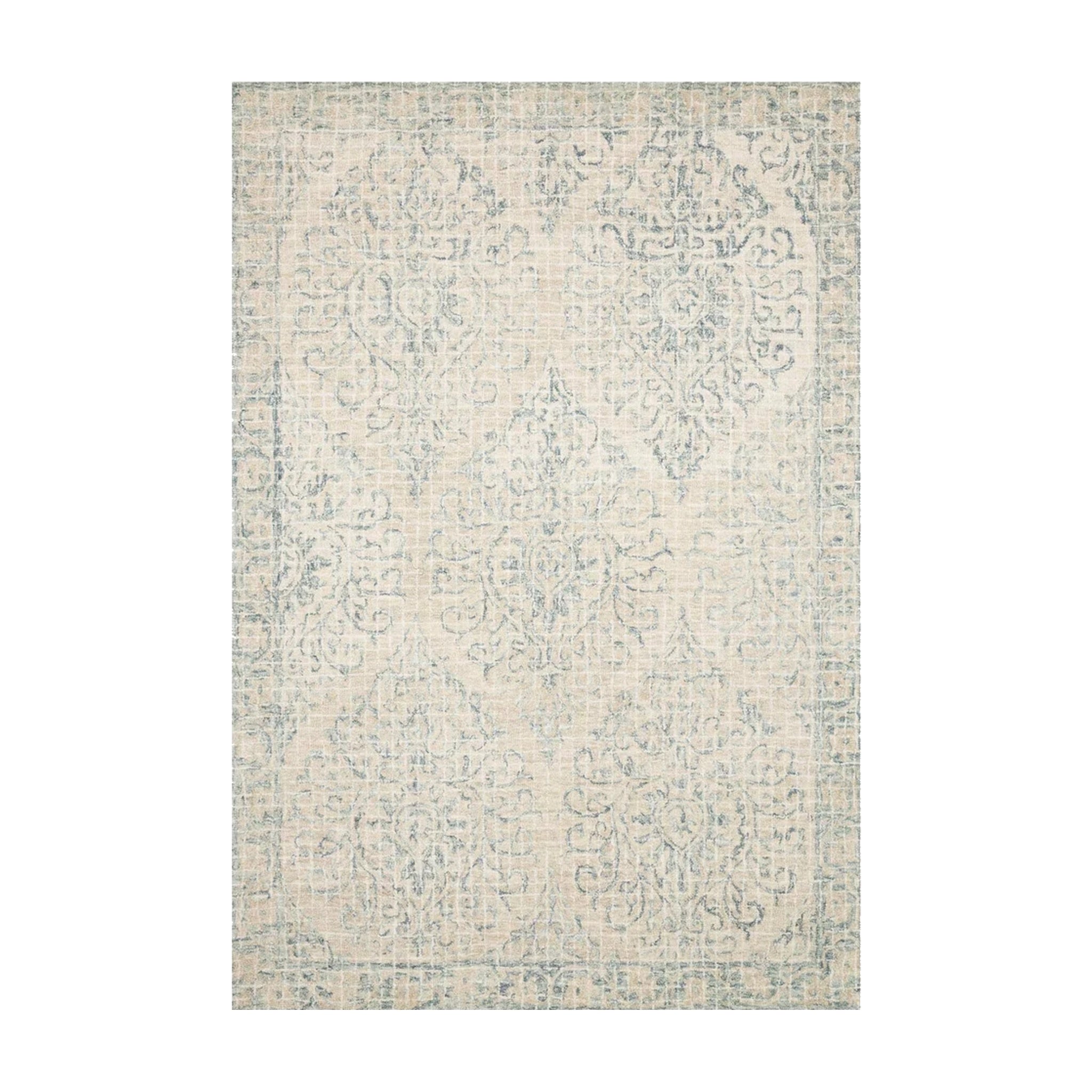 Loloi Tatum Natural / Sky Rug RUGS - wool Loloi 18" x 18"