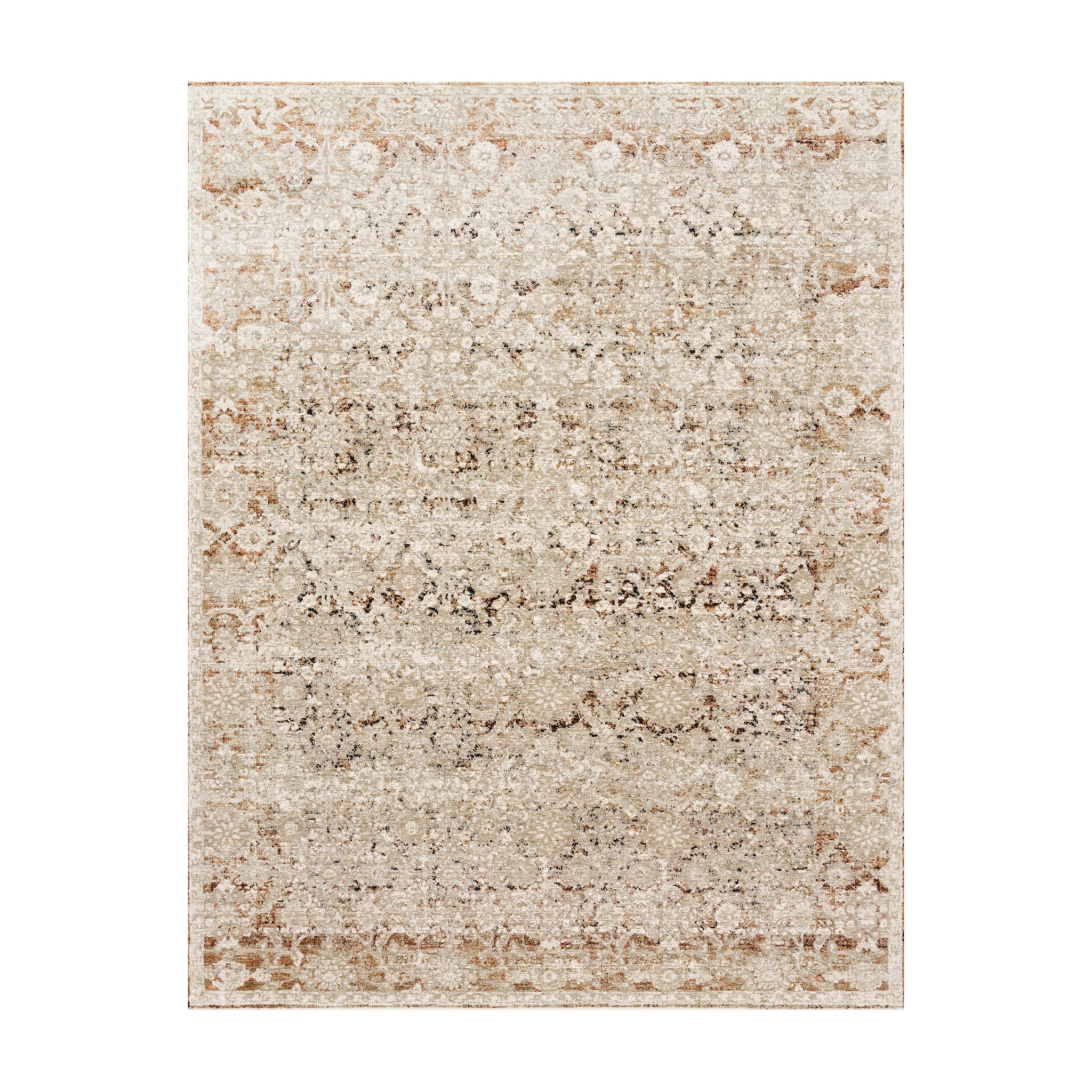 Loloi Theia Natural / Rust Rug RUGS - synthetic Loloi 18" x 18"