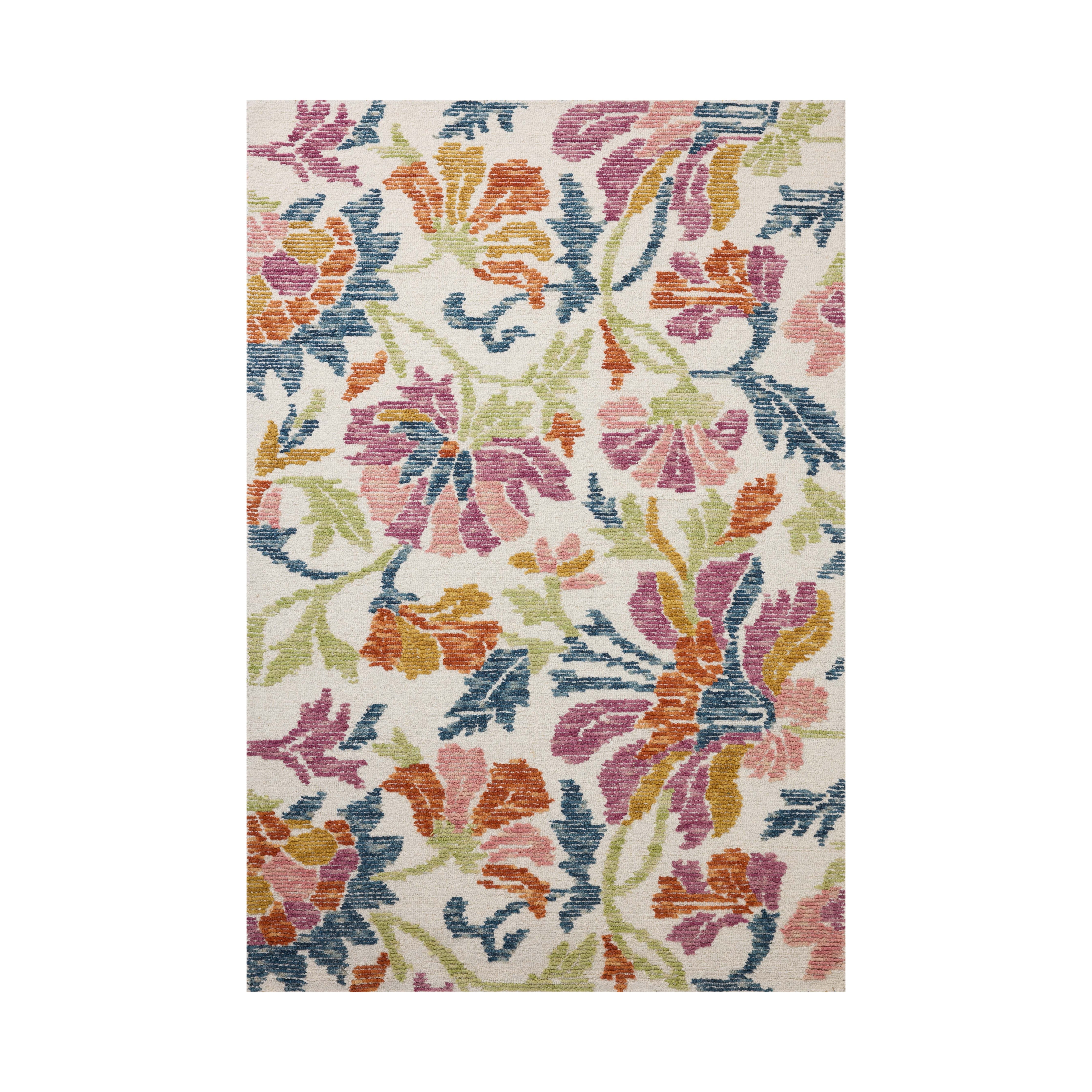 Loloi Tilly Ivory / Multi Rug, 18" x 18" Sample