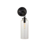 Katie Small Cylinder Sconce LIGHTING - sconce Visual Comfort - Signature Bronze Clear Glass