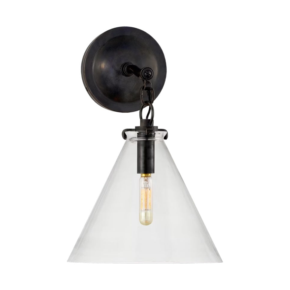 Katie Small Conical Sconce LIGHTING - sconce Visual Comfort - Signature Bronze Clear Glass