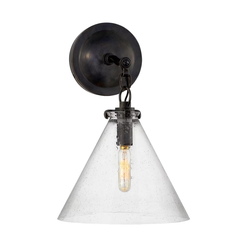 Katie Small Conical Sconce LIGHTING - sconce Visual Comfort - Signature Bronze Seeded Glass