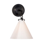 Katie Small Conical Sconce LIGHTING - sconce Visual Comfort - Signature Bronze White Glass