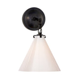 Katie Small Conical Sconce LIGHTING - sconce Visual Comfort - Signature Bronze White Glass