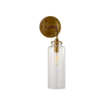 Katie Small Cylinder Sconce LIGHTING - sconce Visual Comfort - Signature Antique Brass Clear Glass