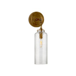 Katie Small Cylinder Sconce LIGHTING - sconce Visual Comfort - Signature Antique Brass Seeded Glass