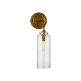 Katie Small Cylinder Sconce LIGHTING - sconce Visual Comfort - Signature Antique Brass Seeded Glass