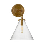 Katie Small Conical Sconce LIGHTING - sconce Visual Comfort - Signature Antique Brass Seeded Glass