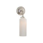 Katie Small Cylinder Sconce LIGHTING - sconce Visual Comfort - Signature Polished Nickel White Glass