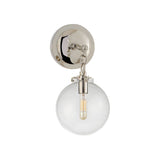 Katie Small Globe Sconce LIGHTING - sconce Visual Comfort - Signature Polished Nickel Clear Glass