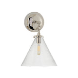 Katie Small Conical Sconce LIGHTING - sconce Visual Comfort - Signature Polished Nickel Clear Glass