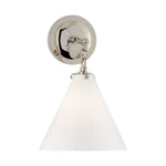 Katie Small Conical Sconce LIGHTING - sconce Visual Comfort - Signature Polished Nickel White Glass