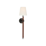 Bryant Large Wrapped Tail Sconce LIGHTING - sconce Visual Comfort - Signature Bronze and Saddle Leather