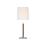Bryant Large Wrapped Table Lamp LIGHTING - table lamp Visual Comfort - Signature Polished Nickel and Natural Leather