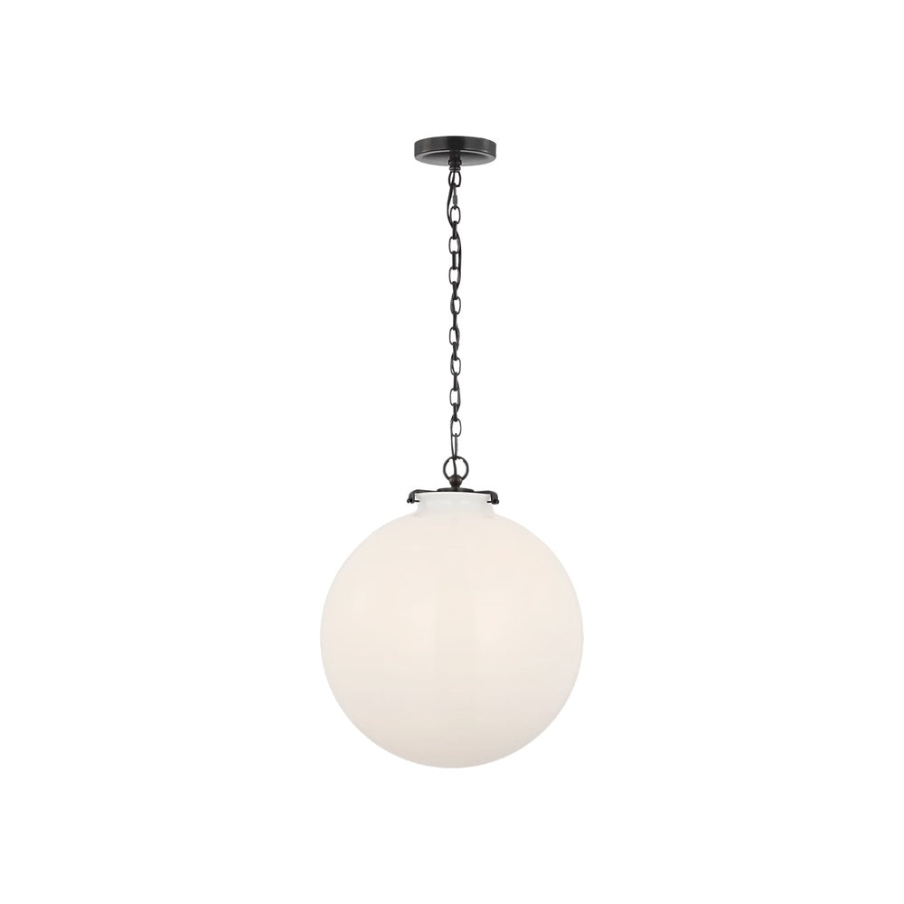 Katie Large Globe Pendant LIGHTING - pendant Visual Comfort - Signature Bronze White Glass