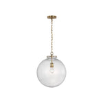 Katie Large Globe Pendant LIGHTING - pendant Visual Comfort - Signature Antique Brass Clear Glass