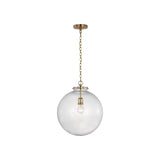 Katie Large Globe Pendant LIGHTING - pendant Visual Comfort - Signature Antique Brass Clear Glass