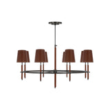 Bryant Wrapped Ring Chandelier LIGHTING - chandelier Visual Comfort - Signature Bronze and Saddle Leather 4" x 5.5" x 6" Saddle Leather