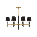 Bryant Wrapped Ring Chandelier LIGHTING - chandelier Visual Comfort - Signature Hand-Rubbed Antique Brass and Chocolate Leather 4" x 5.5" x 6" Chocolate Leather