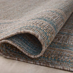 Amber Lewis x Loloi Topanga Natural / Teal Rug 5-Rugs - indoor/outdoor Loloi