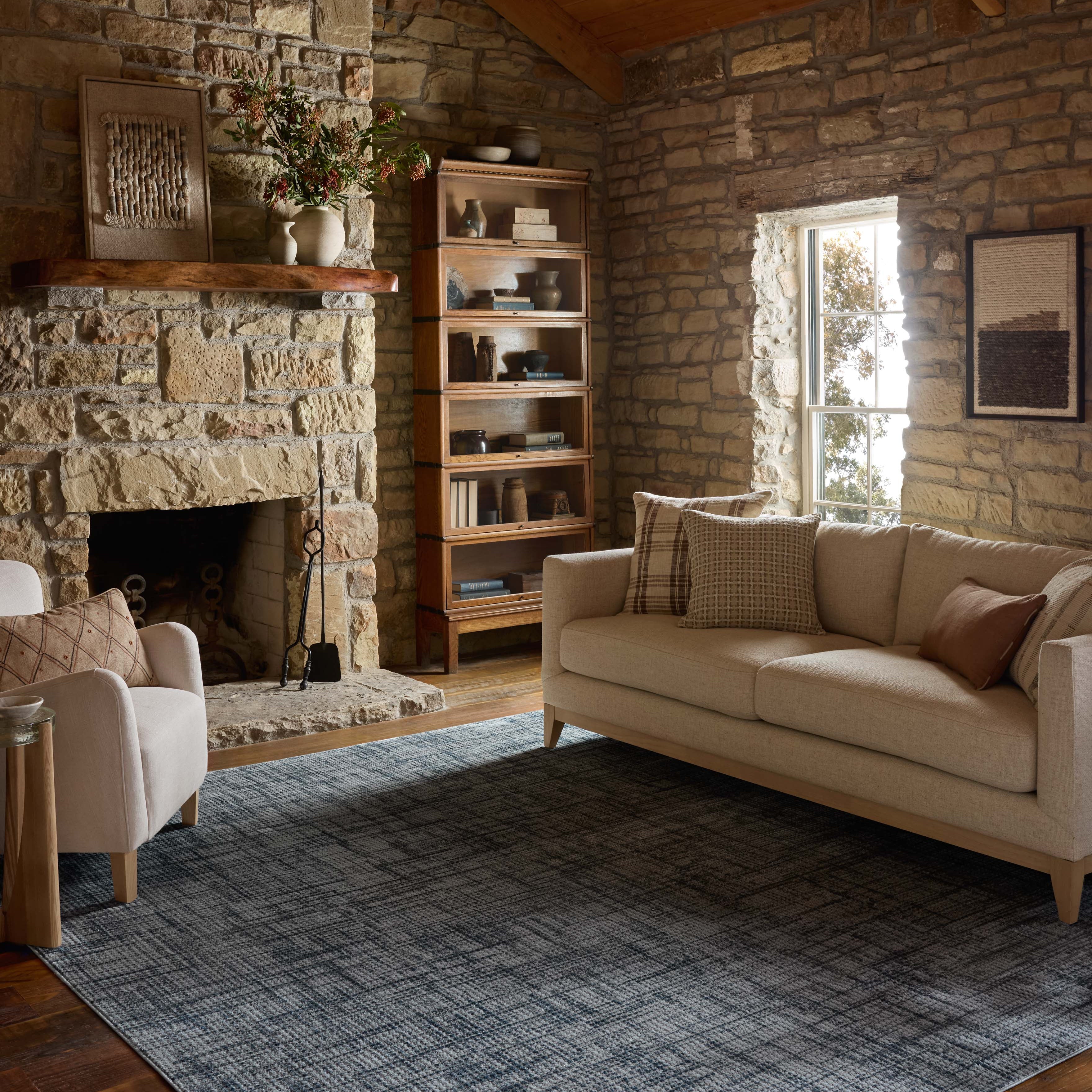 Loloi Townes Grey / Denim Rug RUGS - synthetic Loloi