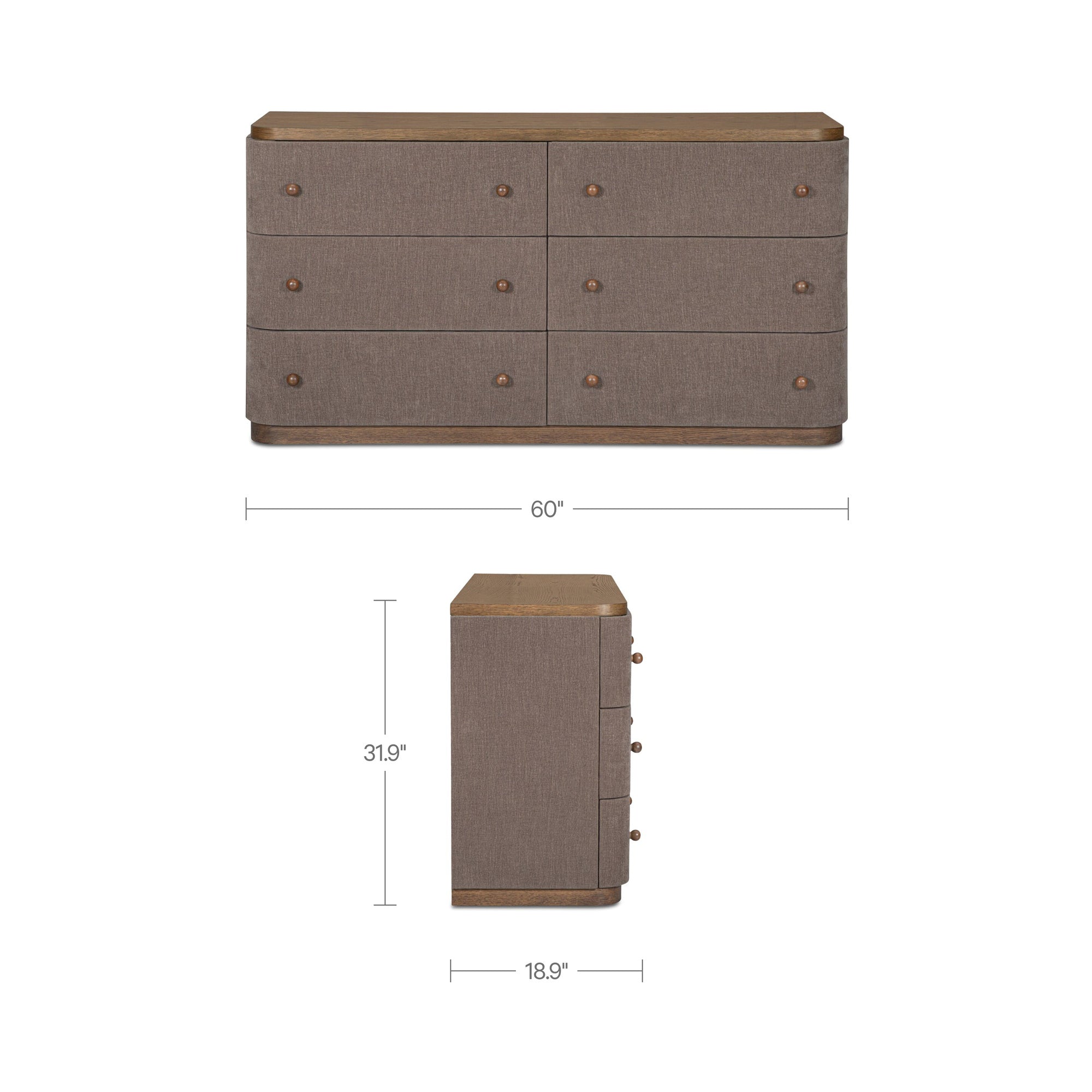Simone 6 Drawer Dresser FURNITURE - dresser Moe's Furniture