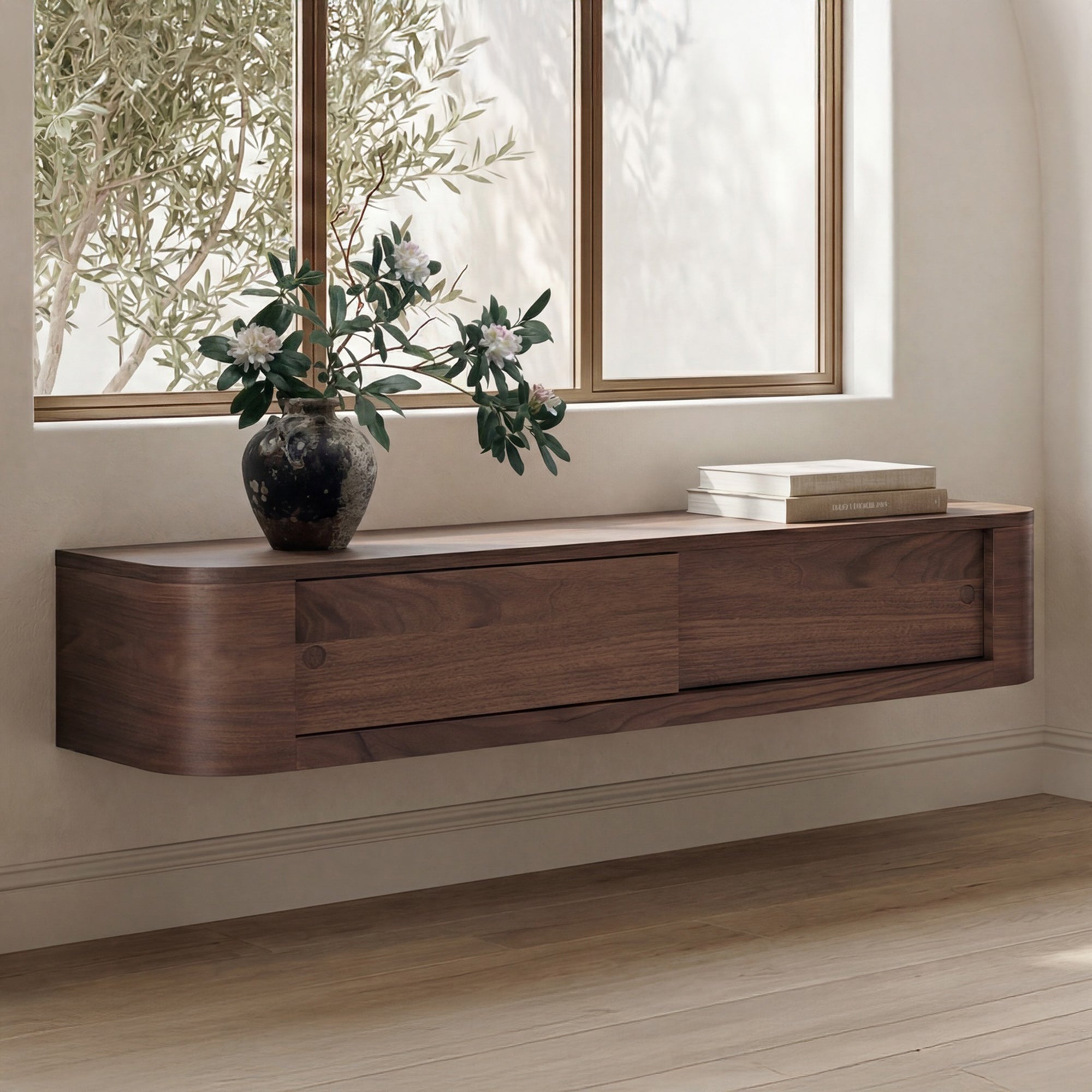 Round Off Floating Console Table FURNITURE - console table Moe's Furniture