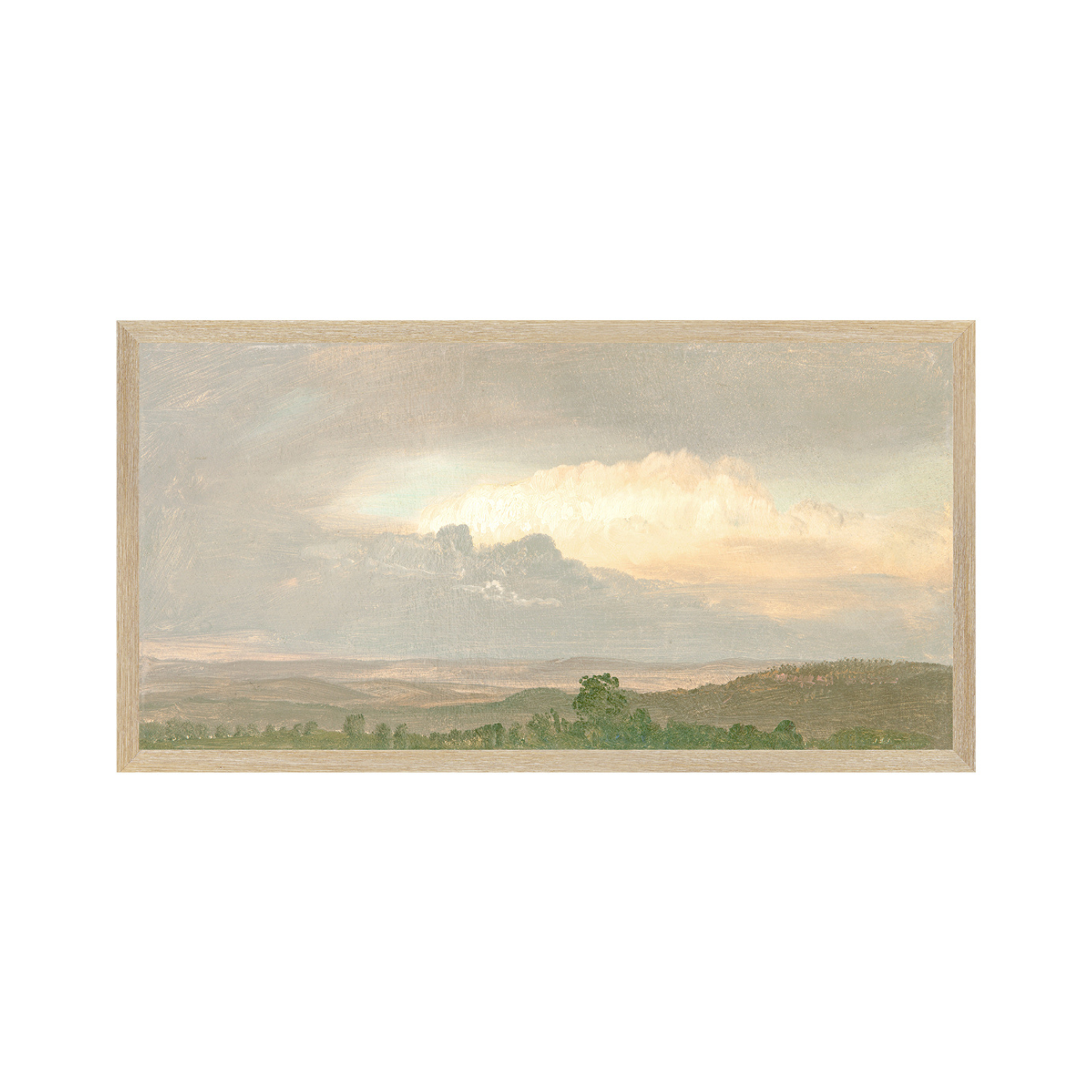 "Hudson River School - Clouds Over the Hills 1865" Framed Art Print