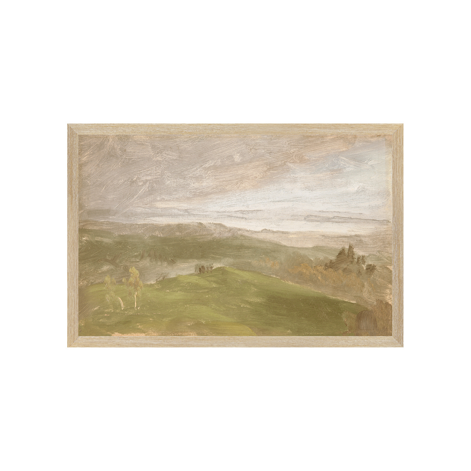 "Hudson River School - Hudson Valley Summer View 1870" Framed Art Print