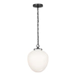 Katie Acorn Pendant LIGHTING - pendant Visual Comfort - Signature Bronze White Glass