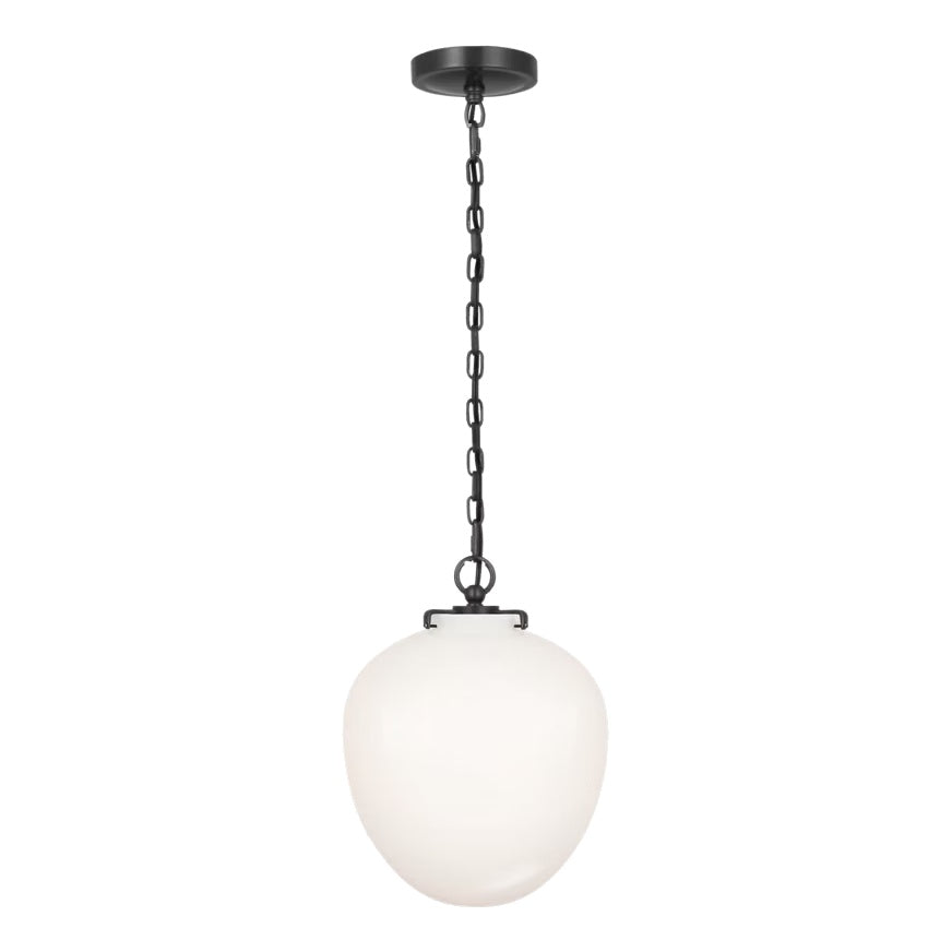 Katie Acorn Pendant LIGHTING - pendant Visual Comfort - Signature Bronze White Glass
