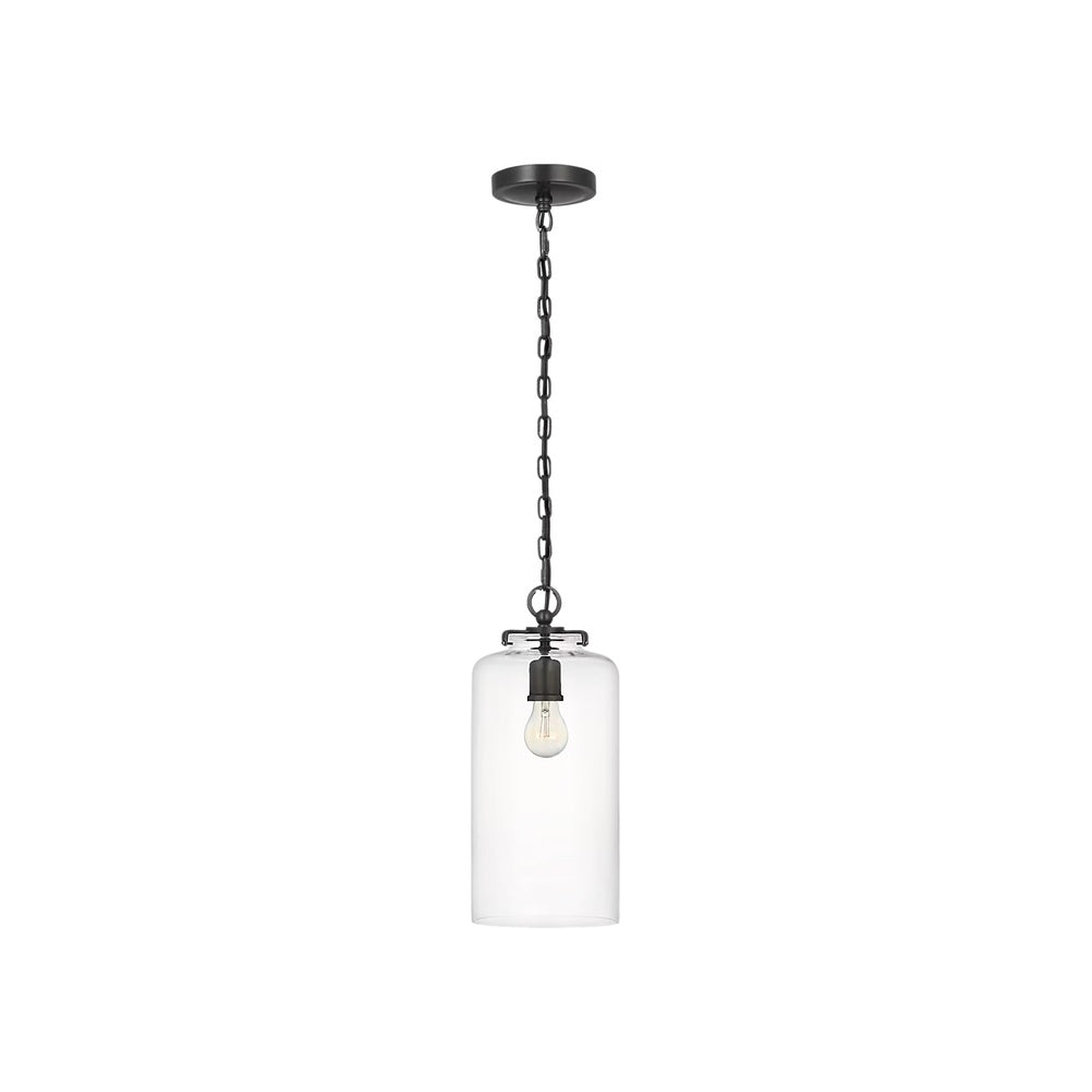 Katie Cylinder Pendant LIGHTING - pendant Visual Comfort - Signature Bronze Clear Glass